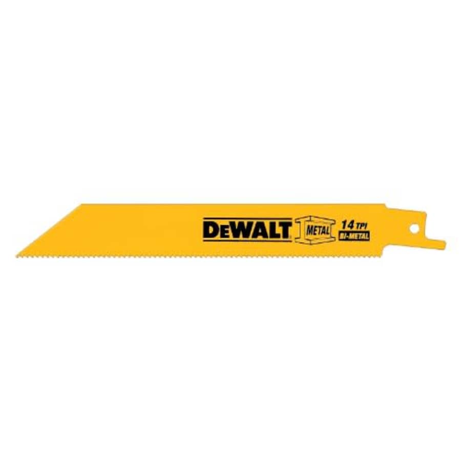 DEWALT DW4838 12-Inch 14 TPI Straight Back Bi-Metal Reciprocating Saw Blade (5-Pack) for $28