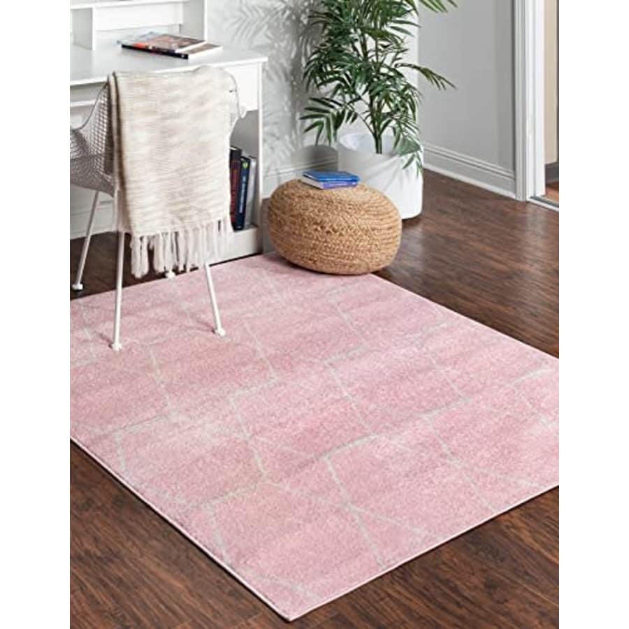 Unique Loom Trellis Frieze Collection Area Rug-Modern Morroccan Inspired Geometric Lattice Design, for $26