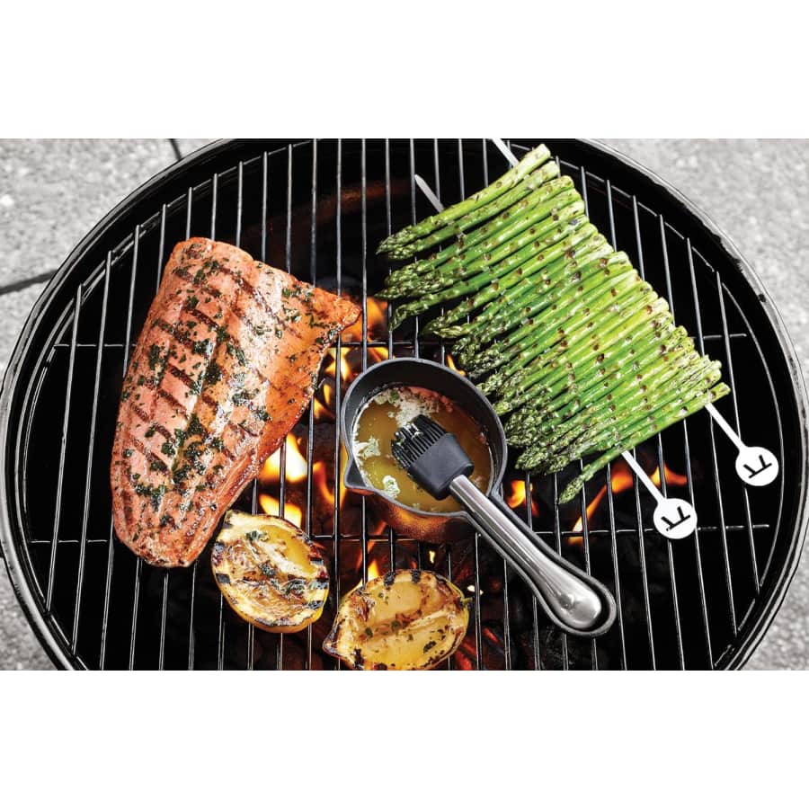 Outset Cast Iron Sauce Pot with Fitted Silicone Basting Brush for $31