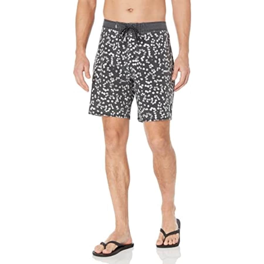 Quiksilver Men's Standard Surfsilk Washed 18 Boardshort Swim Trunk, Black, 32 for $19
