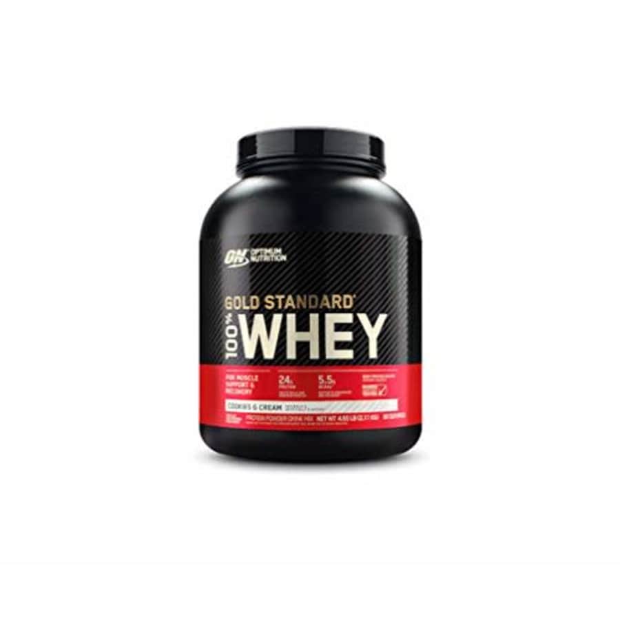 Optimum Nutrition Gold Standard 100% Whey Protein Powder, Cookies and Cream, 5 Pound (Packaging May for $84