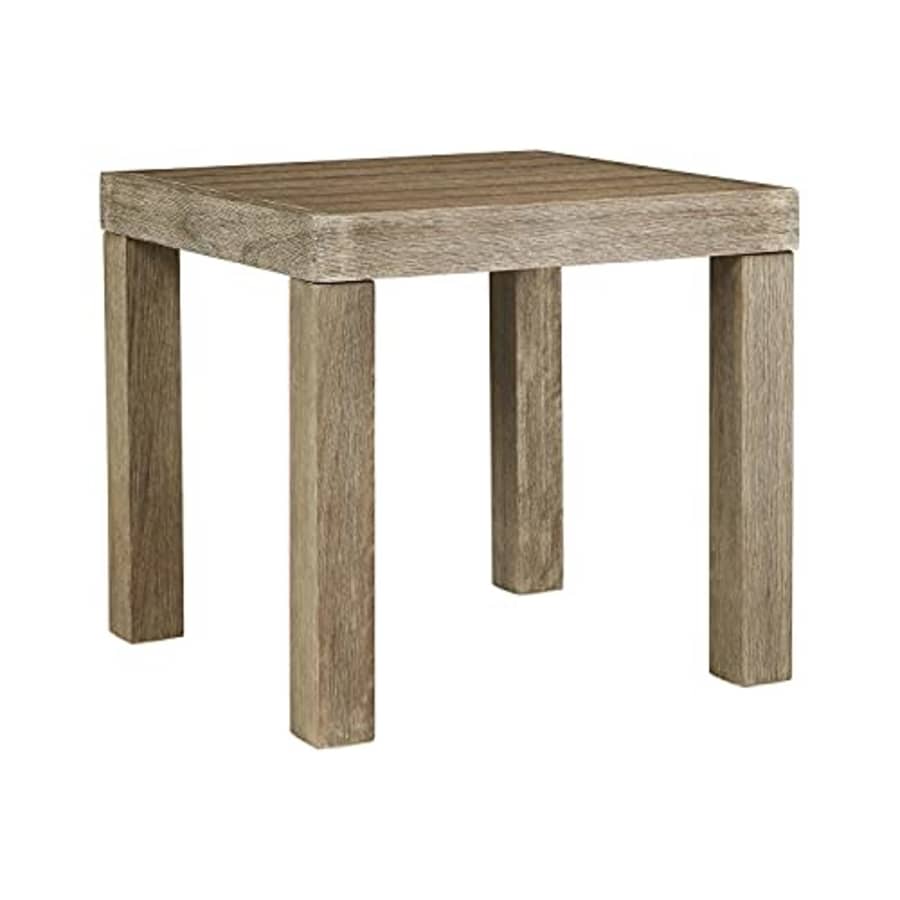 Signature Design by Ashley Outdoor Silo Point Eucaluptus Patio Square End Table, Brown for $156