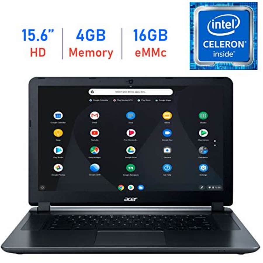 Acer Premium 15.6 Chromebook HD ComfyView Display Laptop (Intel Dual-Core Celeron 1.6GHz, 4GB for $299