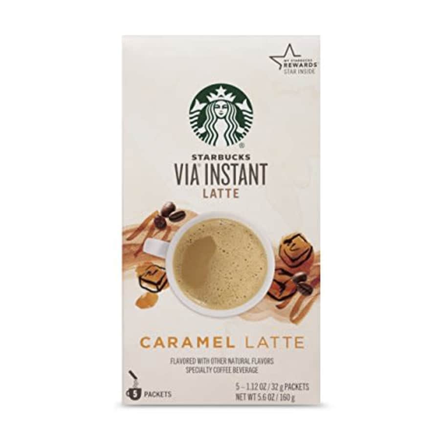 Starbucks VIA Instant Coffee Flavored Packets Caramel Latte 100% Arabica 1 box (5 packets) for $20