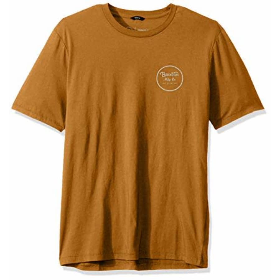 Brixton Men's Wheeler II Premium FIT Short Sleeve T-Shirt, Maize, X-Small for $28