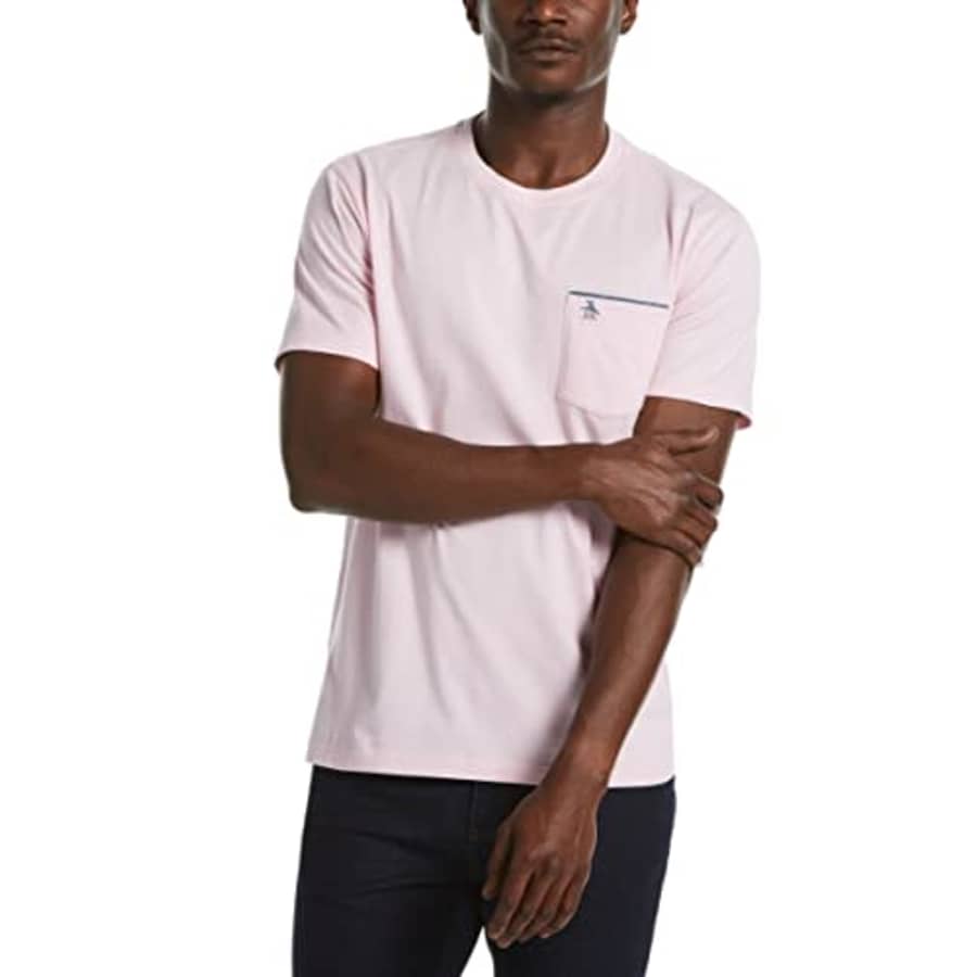 Original Penguin Men's Chambray Trim Short Sleeve Tee Shirt, Parfait Pink, XX-Large for $17 Original Penguin Men's Chambray Trim Short Sleeve Tee Shirt, Parfait Pink, XX-Large for $17