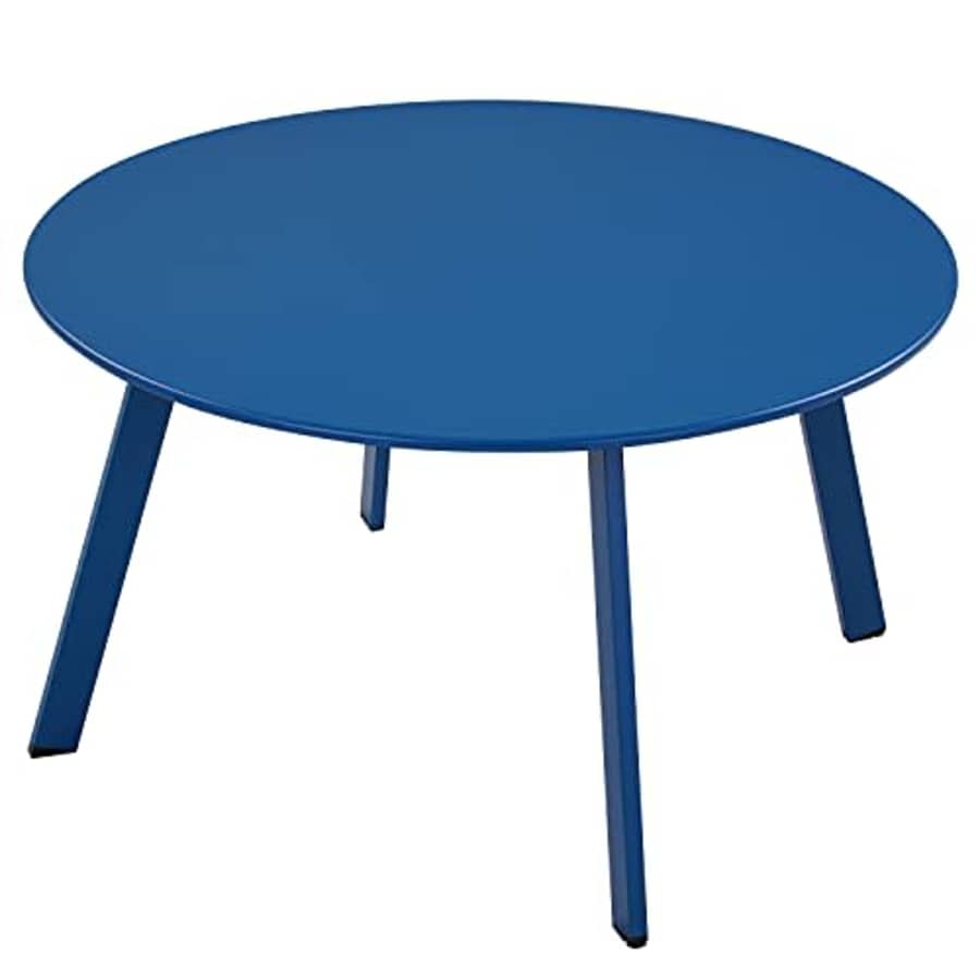 Grand Patio Round Steel Patio Coffee Table, Weather Resistant Outdoor Large Side Table, Peacock Blue for $54 Grand Patio Round Steel Patio Coffee Table, Weather Resistant Outdoor Large Side Table, Peacock Blue for $54