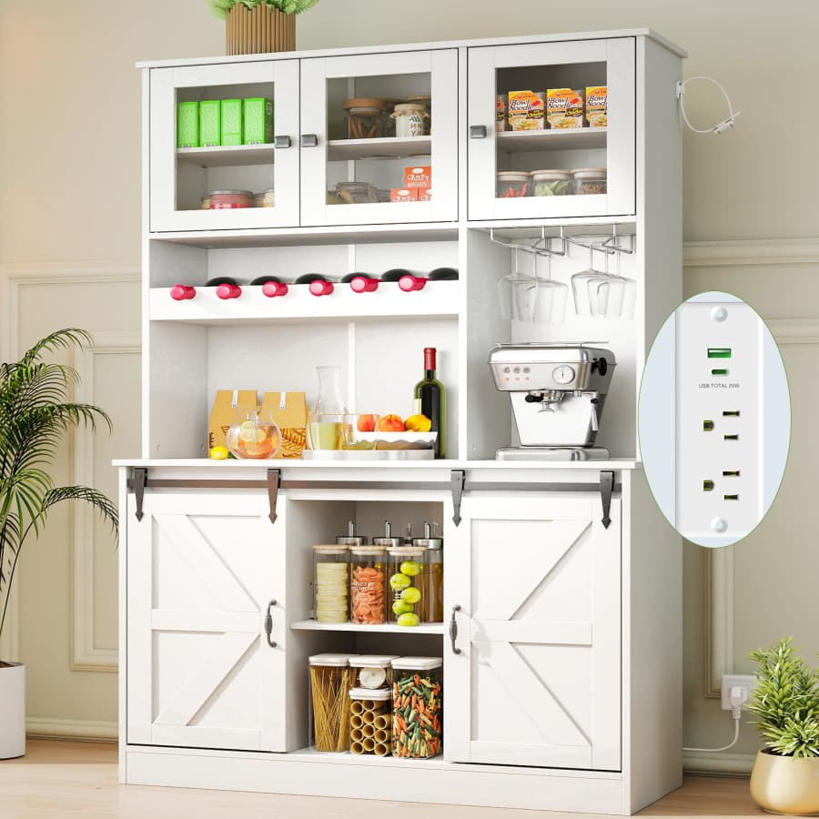 Somferic 71" Kitchen Pantry Storage Cabinet w/ Microwave Stand for $132 Somferic 71" Kitchen Pantry Storage Cabinet w/ Microwave Stand for $132