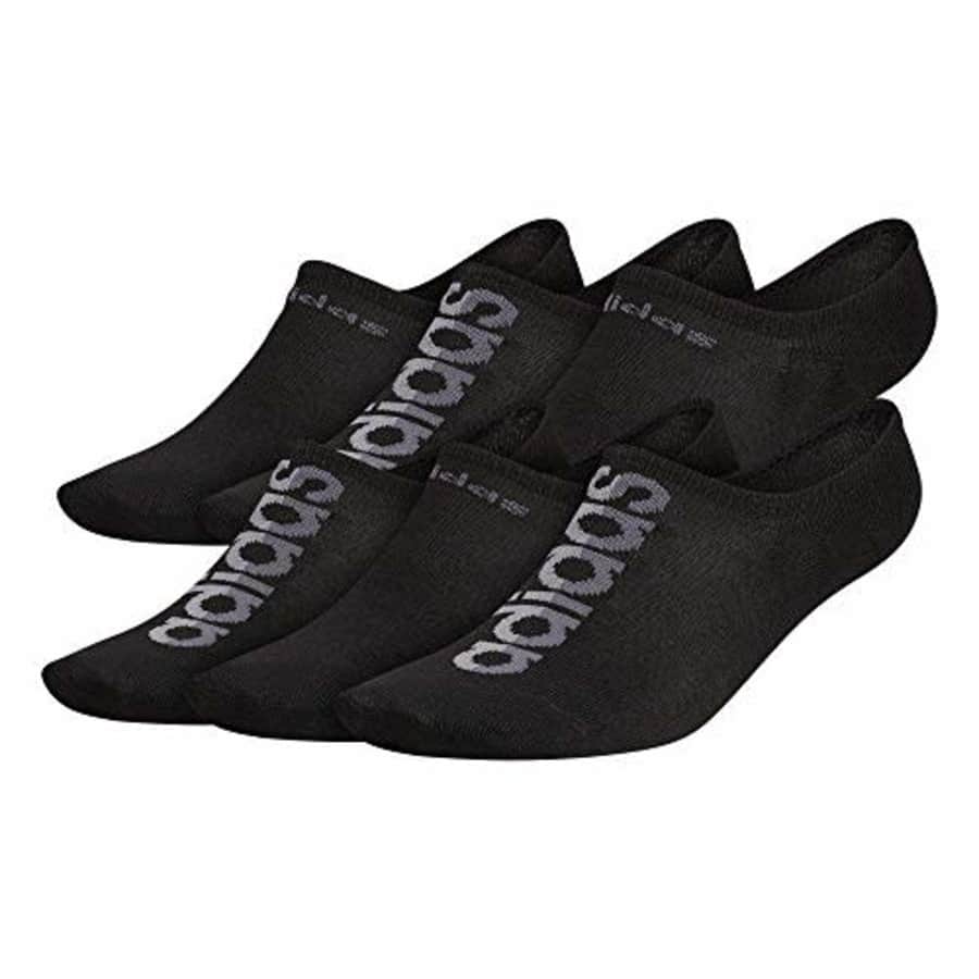 adidas mens Superlite Linear Super No Show Socks (6-Pair), Black/Onix Grey/Grey, Large for $20