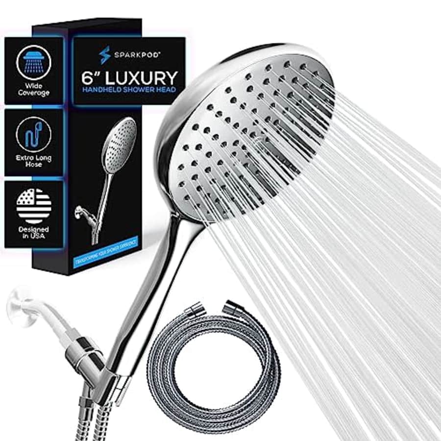 SparkPod 6" High Pressure Rainfall Handheld Shower Head for $45