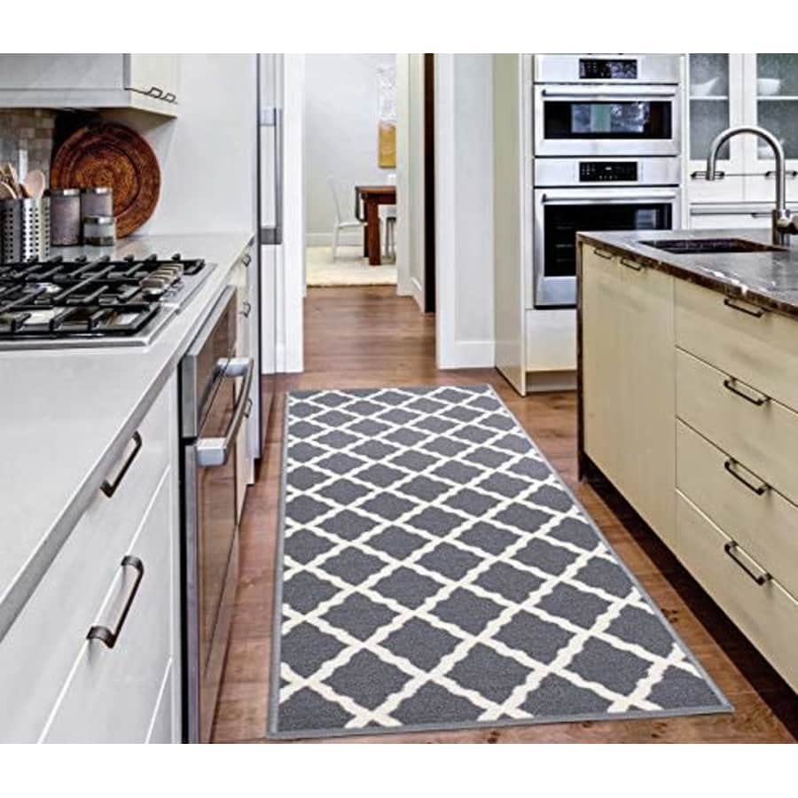 Ottomanson PNK7023-20X59 Trellis Rug, 20 Inch x 59 Inch, Gray for $22 Ottomanson PNK7023-20X59 Trellis Rug, 20 Inch x 59 Inch, Gray for $22