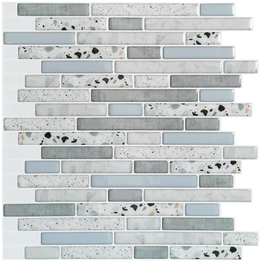 Art3d Aqua Stone Design 12" x 12" Peel and Stick Vinyl Tile 10-Pack for $28