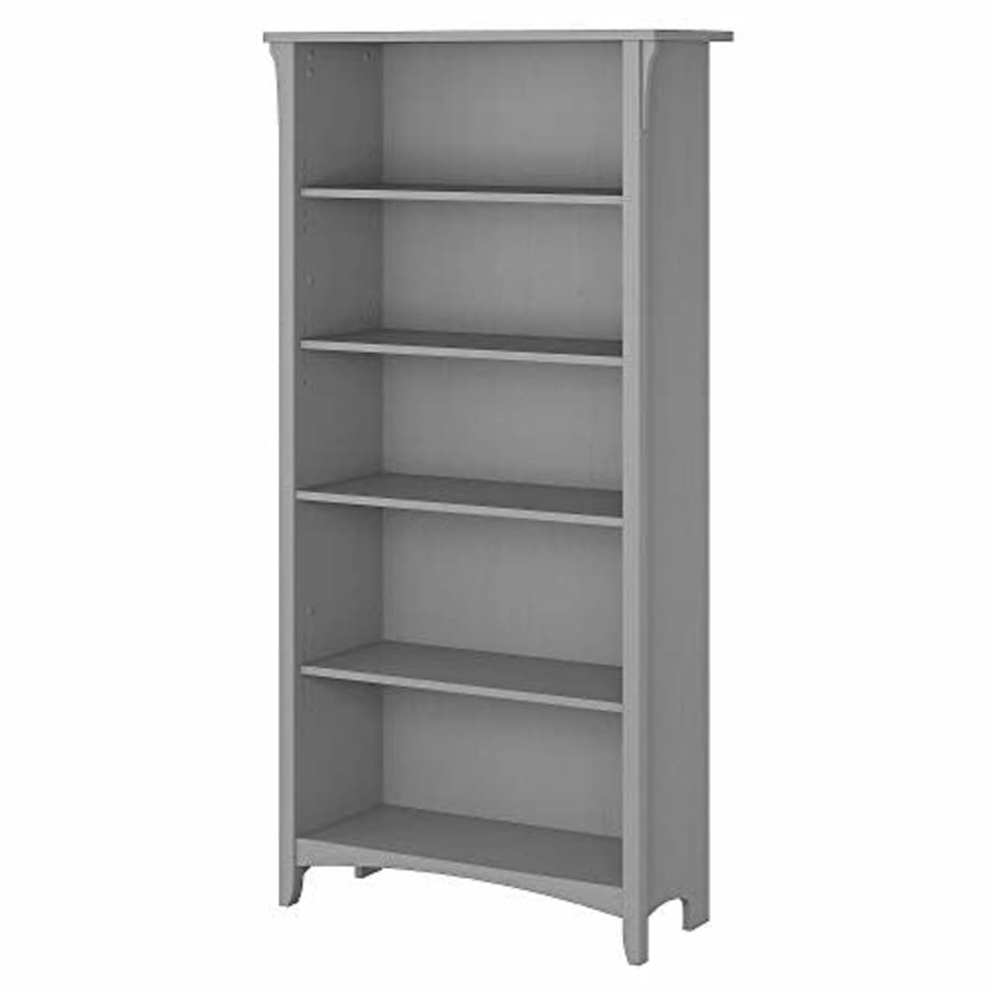 Bush Furniture Salinas Tall 5 Shelf Bookcase in Cape Cod Gray | Distressed Style Modern Farmhouse for $130 Bush Furniture Salinas Tall 5 Shelf Bookcase in Cape Cod Gray | Distressed Style Modern Farmhouse for $130