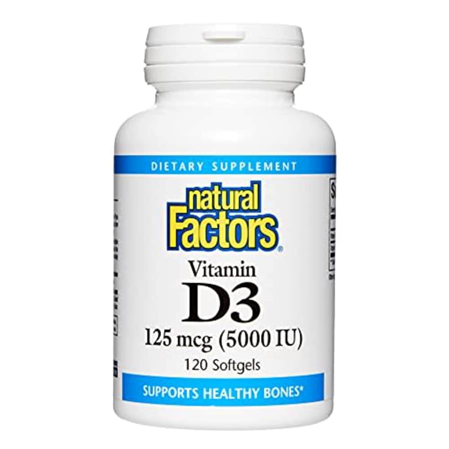 Natural Factors - Vitamin D3 5000 IU, Supports Healthy Bones, 120 Soft Gels for $10 Natural Factors - Vitamin D3 5000 IU, Supports Healthy Bones, 120 Soft Gels for $10