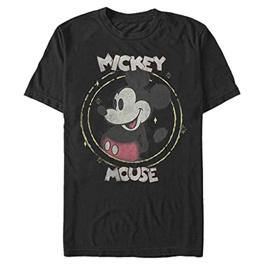 Disney Men's Characters Happy Mickey T-Shirt, Black, 3X-Large for $12 Disney Men's Characters Happy Mickey T-Shirt, Black, 3X-Large for $12