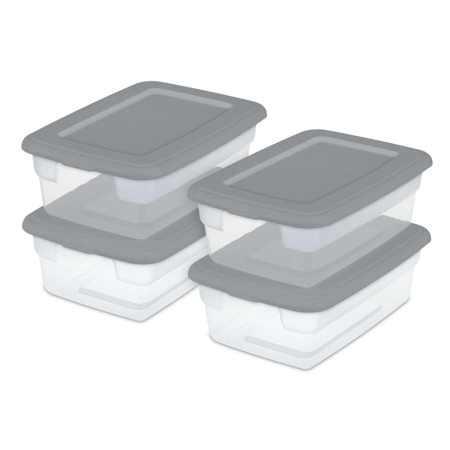 Sterilite 12-Quart Storage Box 4-Pack for $17 Sterilite 12-Quart Storage Box 4-Pack for $17