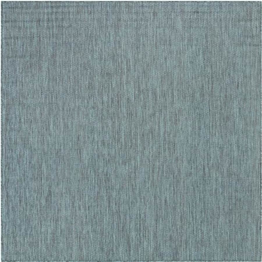 Unique Loom Outdoor Solid Collection Area Rug (7' 10" Square Teal/Navy Blue) for $90