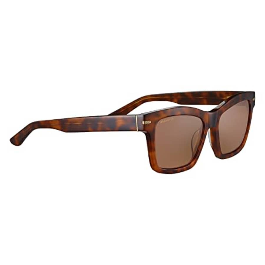 Serengeti Women's Winona Polarized Square Sunglasses, Shiny Classic Havana, Medium for $113