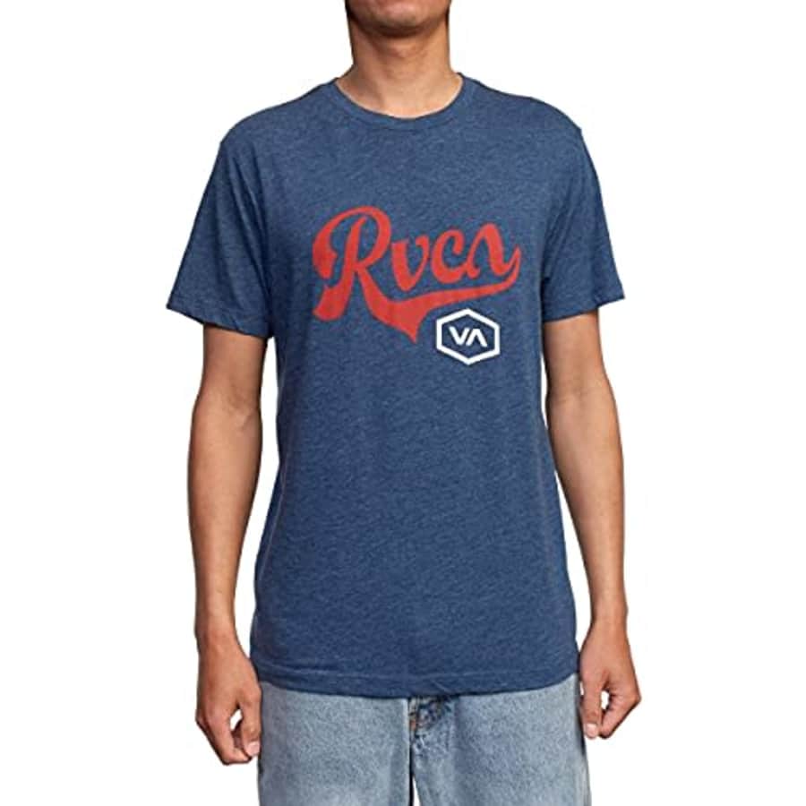 RVCA Men's Premium Red Stitch Short Sleeve Graphic Tee Shirt, Script HEX/Navy, Large for $18 RVCA Men's Premium Red Stitch Short Sleeve Graphic Tee Shirt, Script HEX/Navy, Large for $18