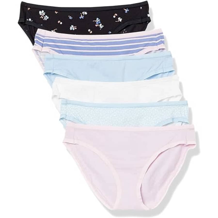 Amazon Essentials Women's Cotton Bikini Briefs from $6 Amazon Essentials Women's Cotton Bikini Briefs from $6