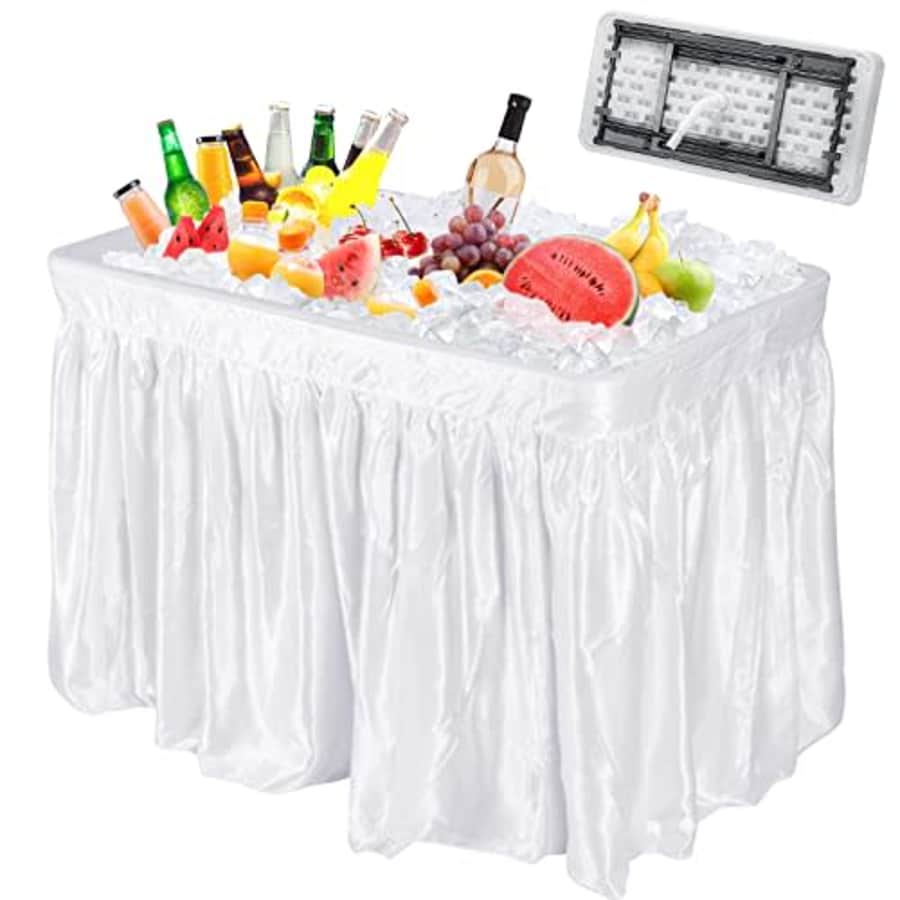 Giantex 4 Foot Folding Ice Table with Drain and Removable Matching Skit, No Assembly Fill and Chill for $160