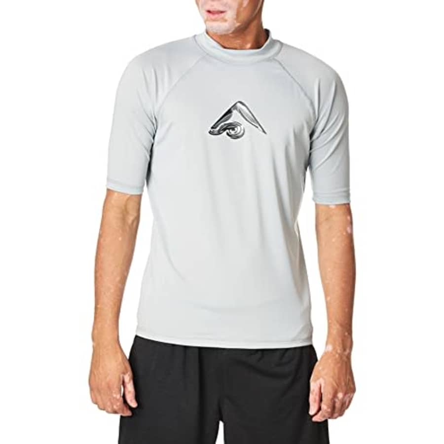 Kanu Surf mens Mercury Upf 50+ Short Sleeve Sun Protective Rashguard Swim Rash Guard Shirt, Abacos for $19