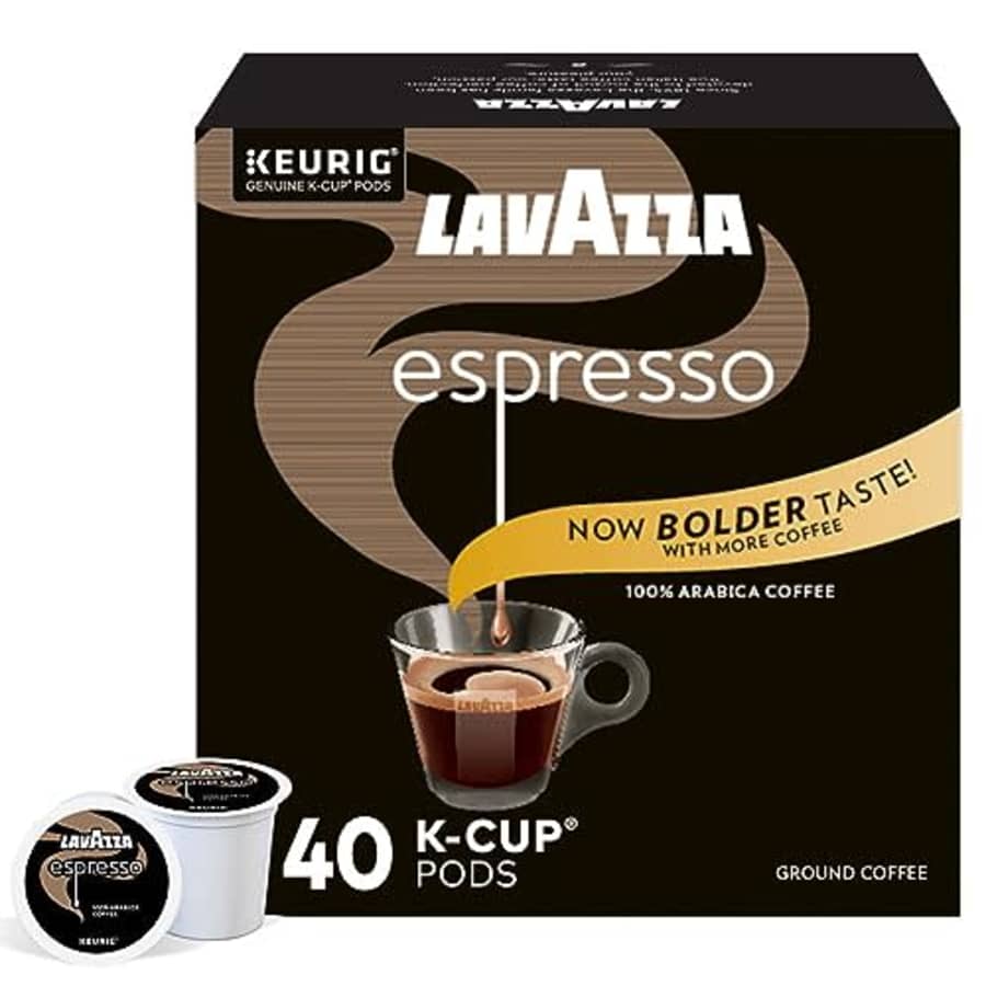 Lavazza Espresso Italiano Single Serve Coffee K-Cup Pods for Keurig Brewer, 40 Count, 100% Arabica, for $40 Lavazza Espresso Italiano Single Serve Coffee K-Cup Pods for Keurig Brewer, 40 Count, 100% Arabica, for $40