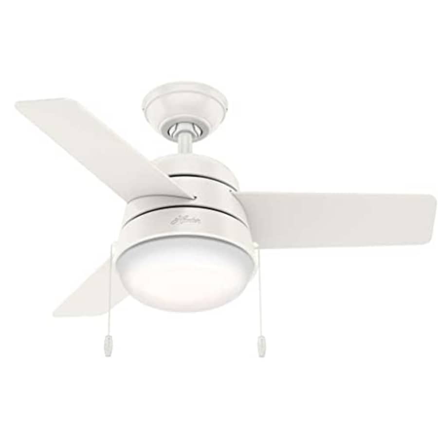 Hunter Fan Company 59301 Aker Indoor with LED Light with Pull Chain Control, 36 Inch, White for $90