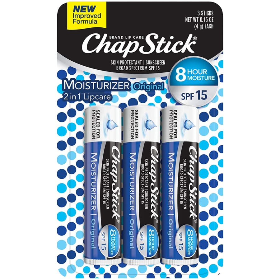 ChapStick Moisturizing Lip Balm 3-Pack for $4