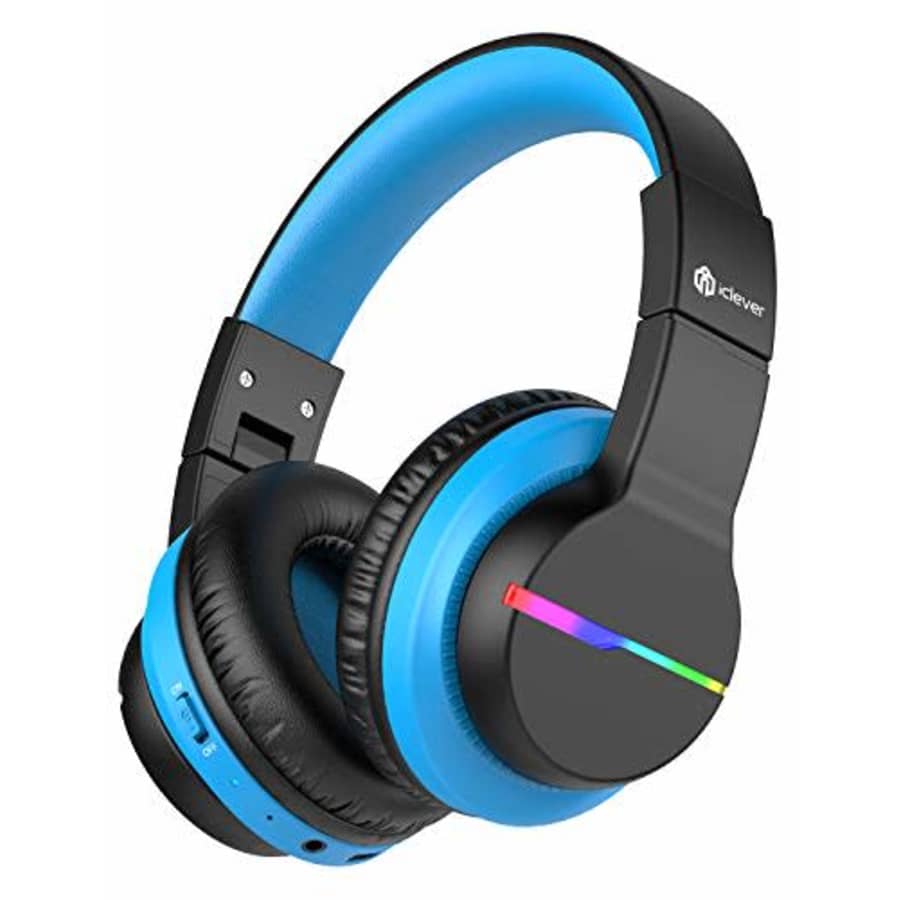 iClever BTH12 Kids Headphones, Colorful LED Lights Kids Wireless Headphones with 74/85/94dB Volume for $38