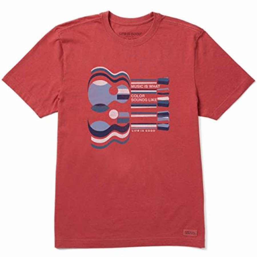 Life is Good Men's Standard Crusher Graphic T-Shirt, Faded Red, Small for $23