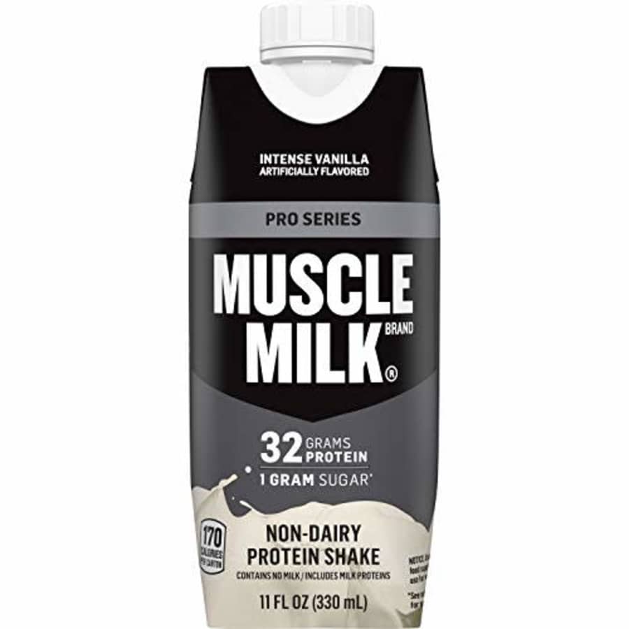 Muscle Milk Pro Series Protein Shake, Intense Vanilla, 32g Protein, 11 Fl Oz, 12 Pack for $60 Muscle Milk Pro Series Protein Shake, Intense Vanilla, 32g Protein, 11 Fl Oz, 12 Pack for $60