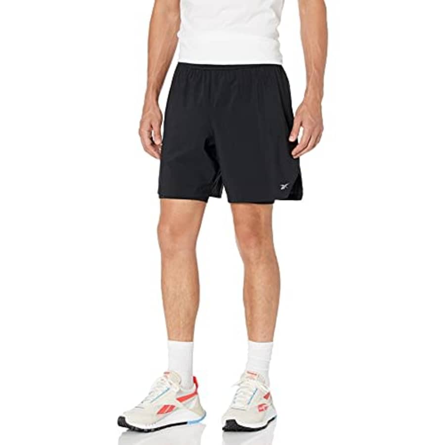 Reebok Men's Standard 2-in-1 Running Shorts, Black, Medium for $15 Reebok Men's Standard 2-in-1 Running Shorts, Black, Medium for $15