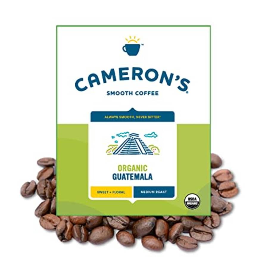 Cameron's Coffee Organic Guatemala Whole Bean Coffee, Medium Roast, 100% Arabica, Bulk, 4-Pound for $45