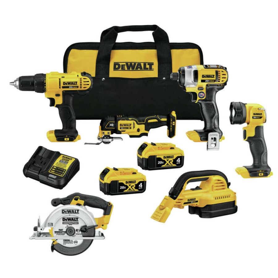 DeWalt 20V Max Li-ion Cordless 6-Tool Combo Kit for $368