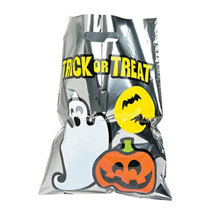 Fun Express Reflective Safety Halloween Bags (50 bags) Bulk Party Supplies for $15