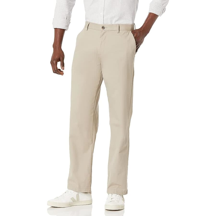 Amazon Essentials Men's Classic-Fit Wrinkle-Resistant Chino Pants for $27 Amazon Essentials Men's Classic-Fit Wrinkle-Resistant Chino Pants for $27