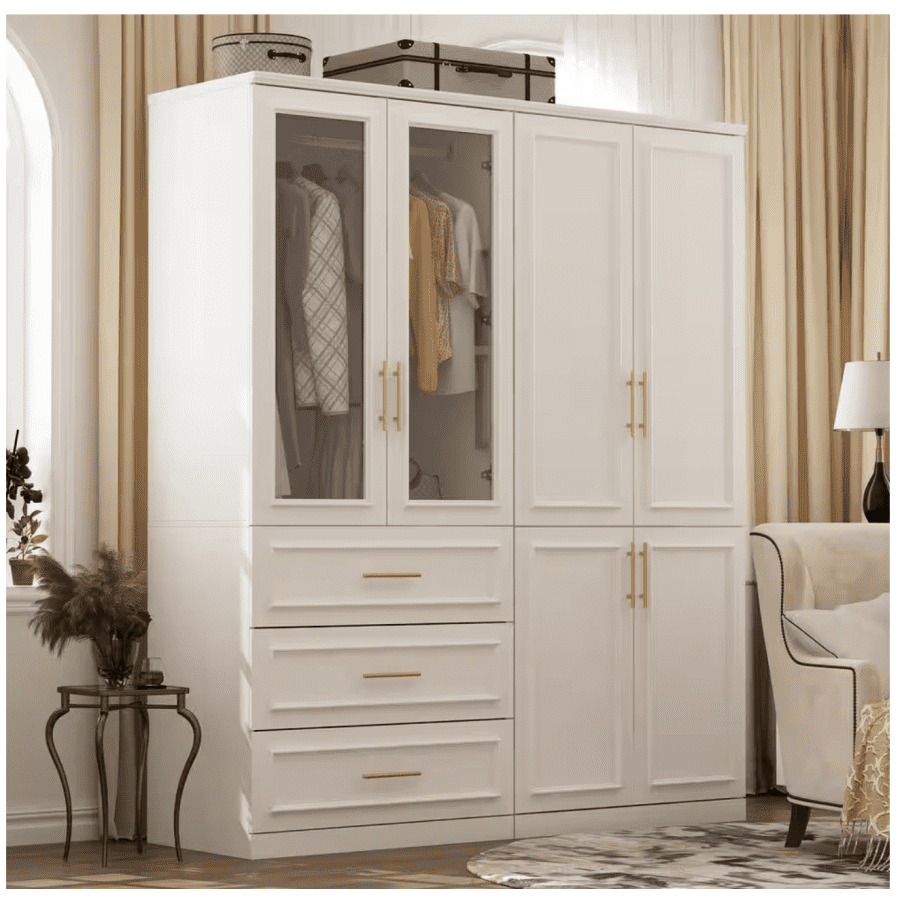 Two 75" 6-Door Combination Armoires: $434