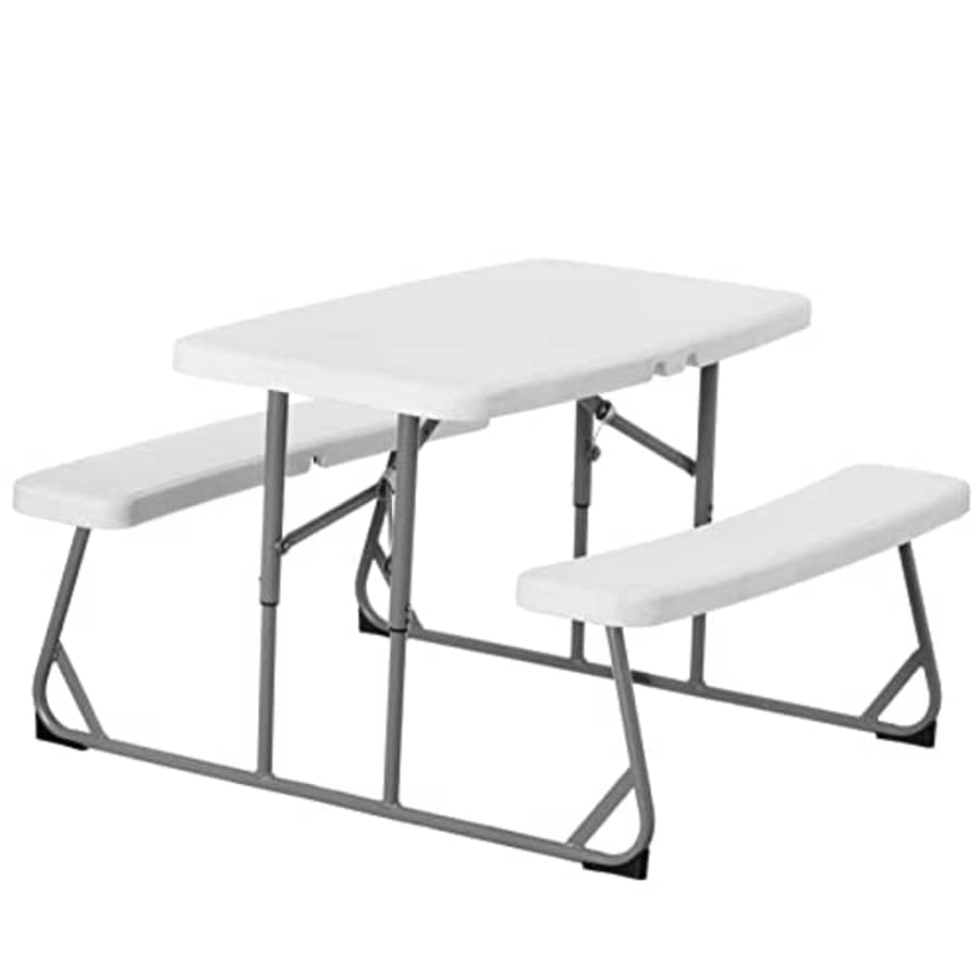 Gardenised Foldable White Kids' Picnic Bench Outdoor Portable Children's Backyard, Crafting, for $107