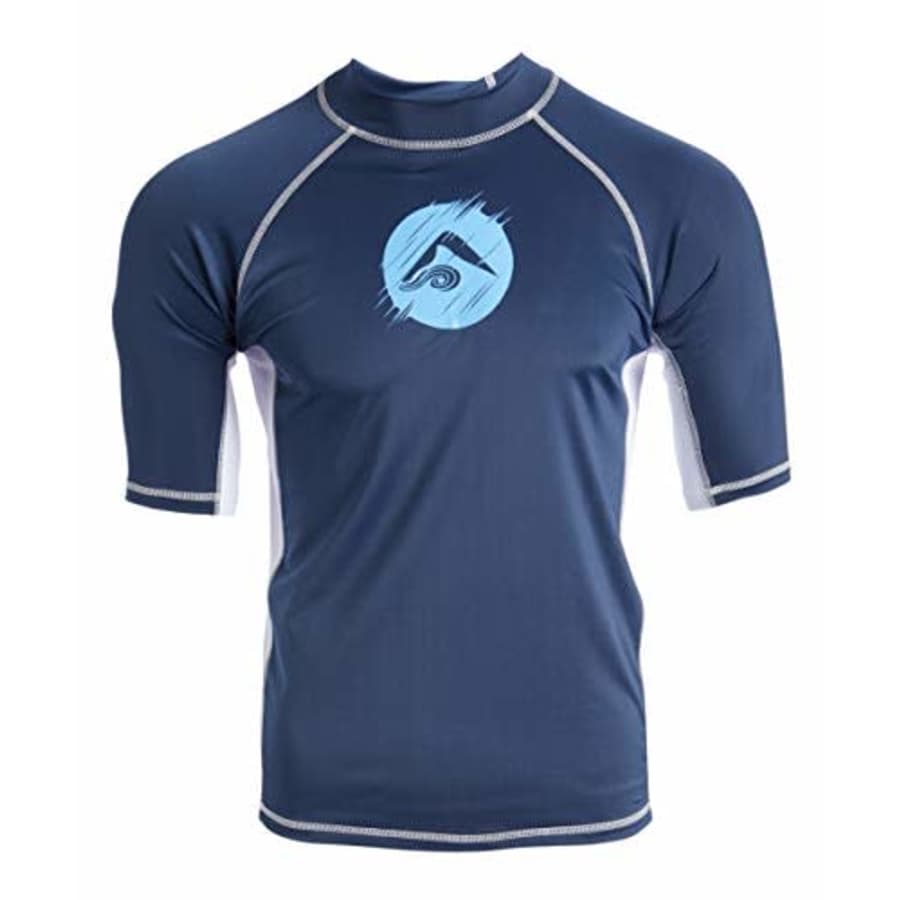 Kanu Surf Men's Mercury UPF 50+ Short Sleeve Sun Protective Rashguard Swim Shirt, Dolphin Navy, for $29 Kanu Surf Men's Mercury UPF 50+ Short Sleeve Sun Protective Rashguard Swim Shirt, Dolphin Navy, for $29