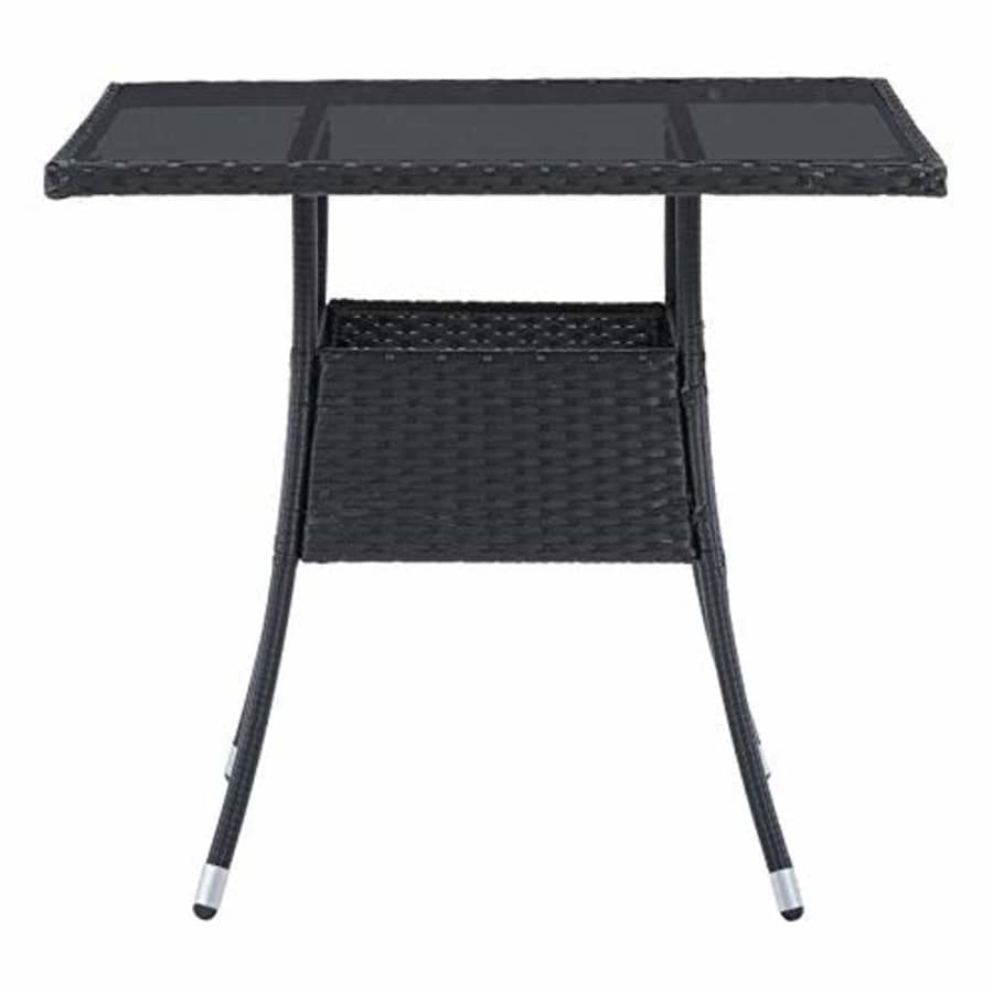 CorLiving Patio Square Dining Table - Black Resin Rattan Wicker for $189