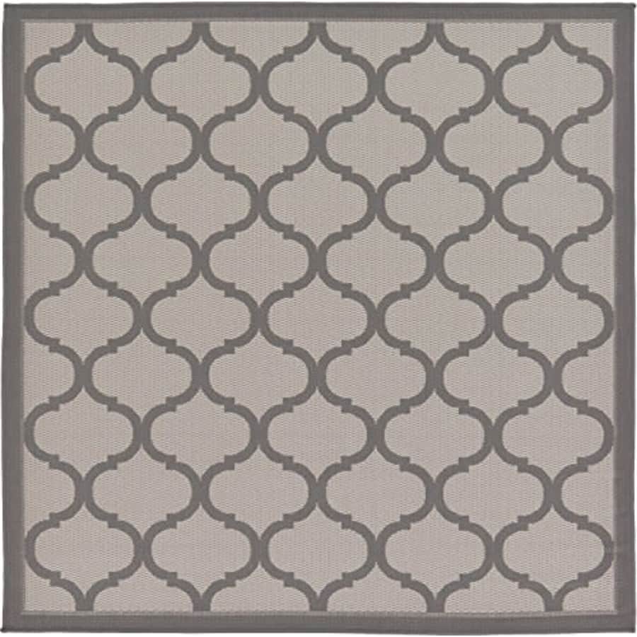 Unique Loom Outdoor Trellis Collection Lattice Border Transitional Indoor and Outdoor Flatweave for $53