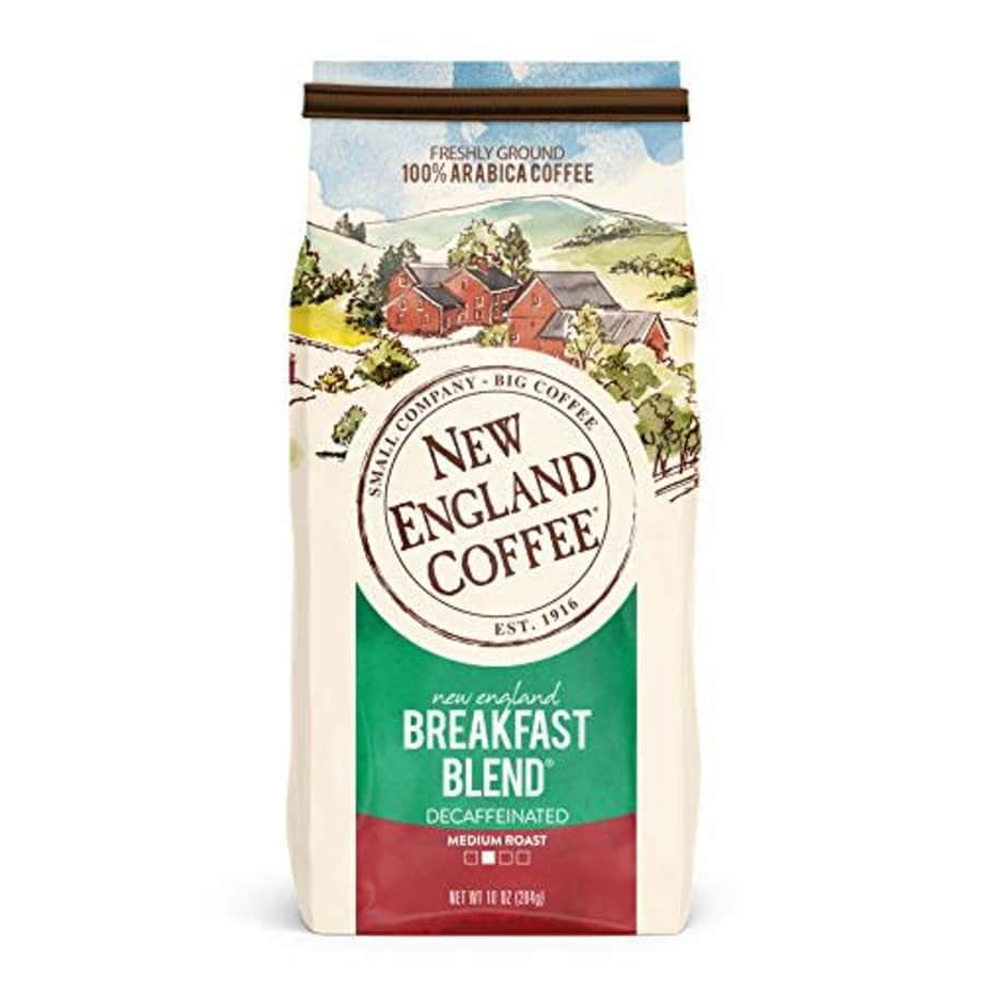 New England Coffee New England Breakfast Blend Decaffeinated Medium Roast Ground Coffee 10 oz. Bag for $4 New England Coffee New England Breakfast Blend Decaffeinated Medium Roast Ground Coffee 10 oz. Bag for $4