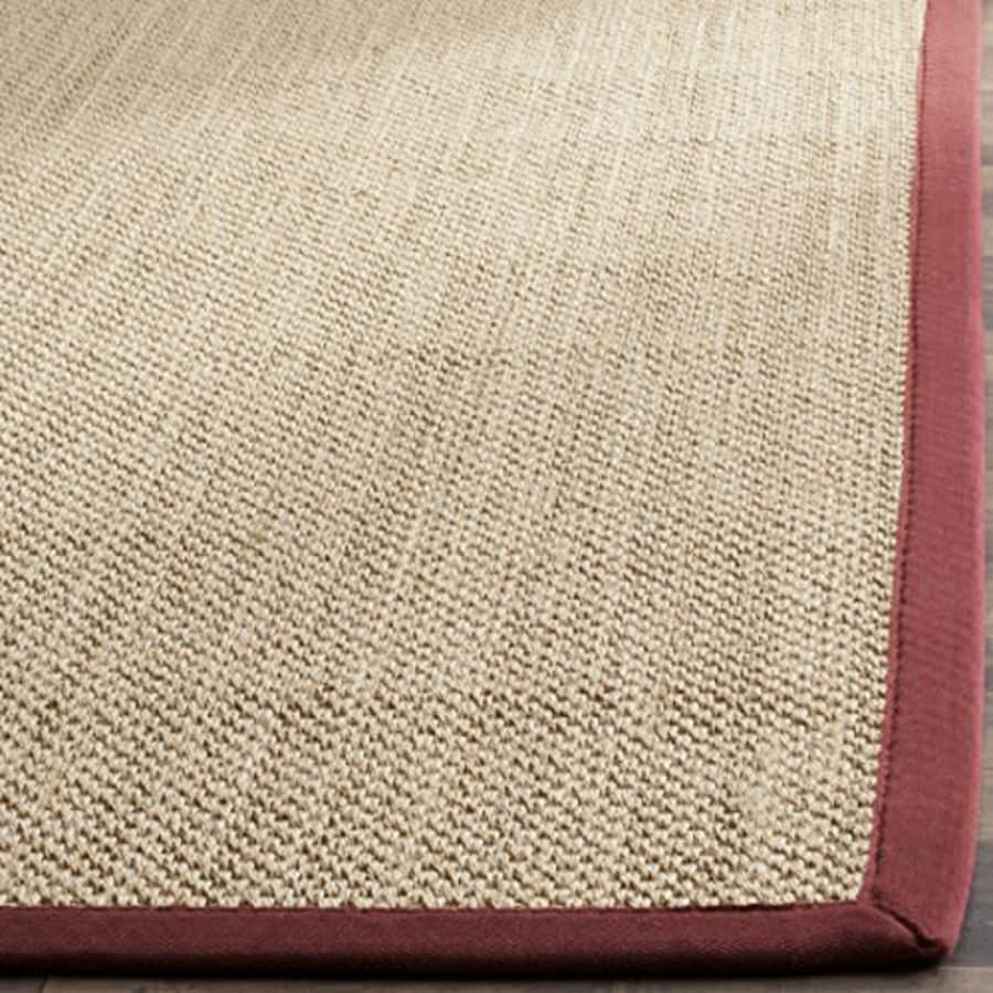 SAFAVIEH Natural Fiber Collection Accent Rug - 2'6" x 4', Maize & Burgundy, Border Sisal Design, for $44 SAFAVIEH Natural Fiber Collection Accent Rug - 2'6" x 4', Maize & Burgundy, Border Sisal Design, for $44