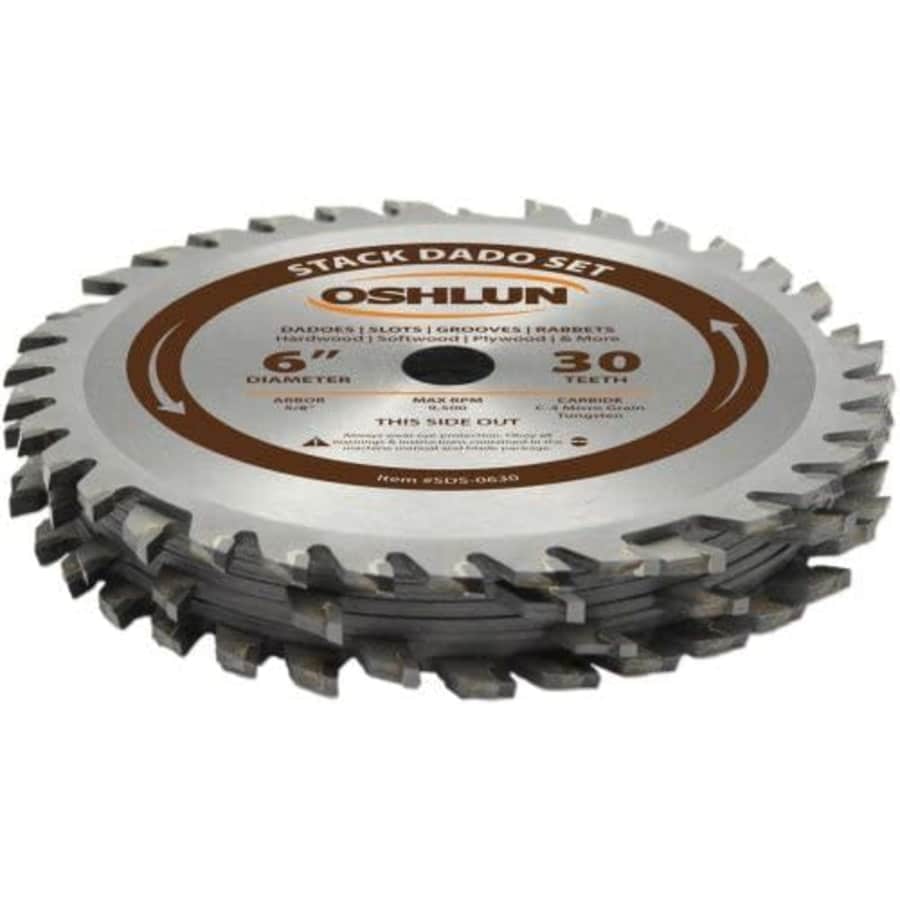 Oshlun 6" 30-Tooth Stack Dado Set for $81 Oshlun 6" 30-Tooth Stack Dado Set for $81