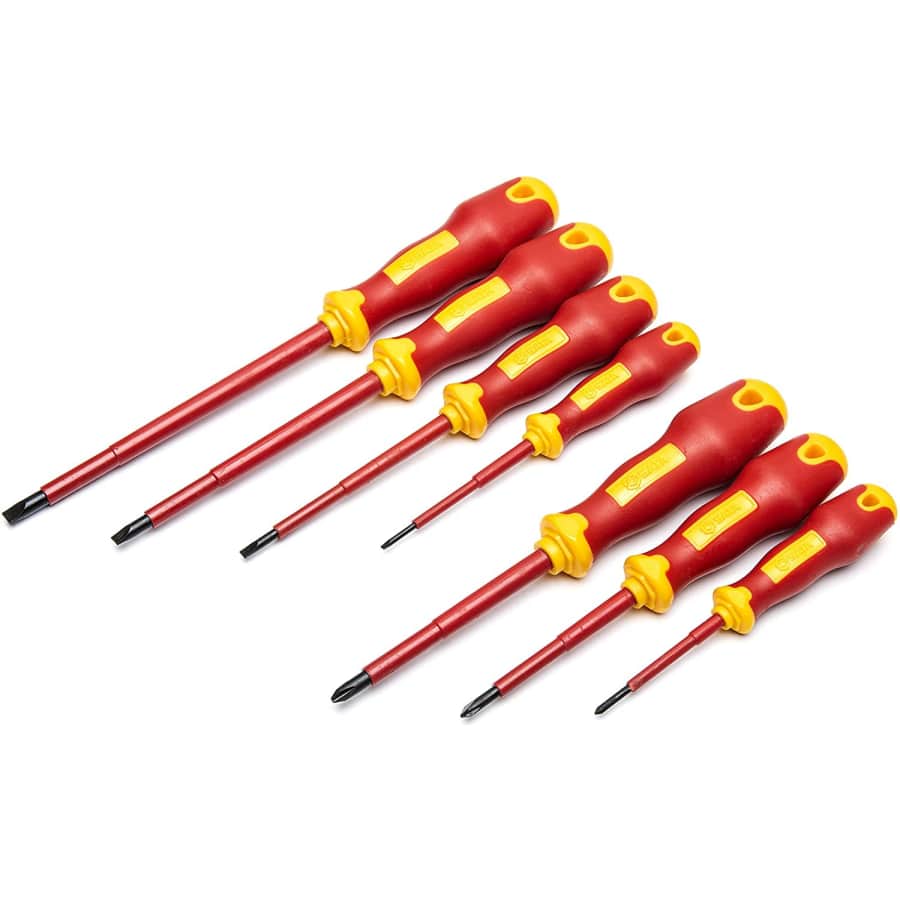 SATA 7-Piece VDE Insulated Electricians Screwdriver Set for $19