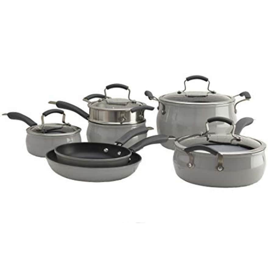 Epicurious Cookware Collection- Dishwasher Safe Oven Safe, Nonstick Aluminum 11 Piece Drizzle Grey for $100 Epicurious Cookware Collection- Dishwasher Safe Oven Safe, Nonstick Aluminum 11 Piece Drizzle Grey for $100