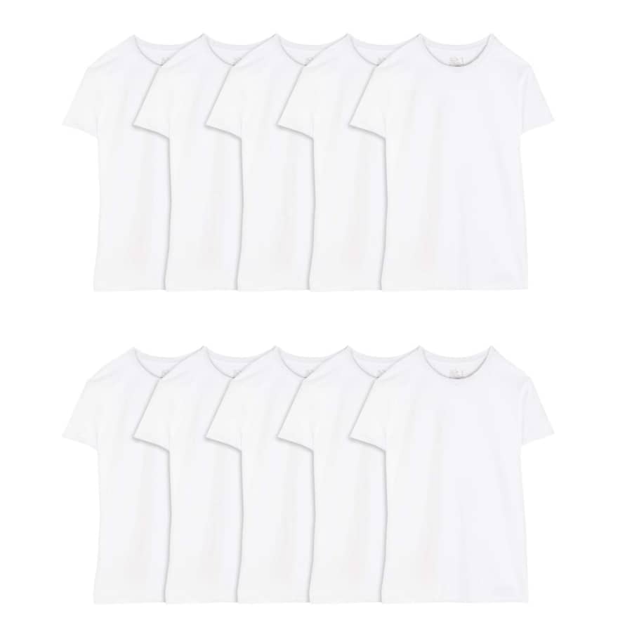 Fruit of the Loom Men's EverSoft Crew T-Shirt 10-Pack for $19