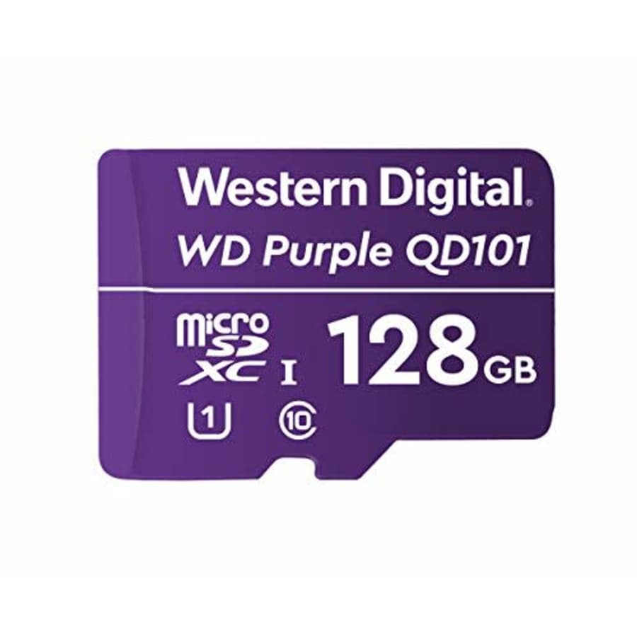 Western Digital SC QD101 Micro SD Card 128GB WD Purple Surveillance Camera WDD0128G1P0C for $28 Western Digital SC QD101 Micro SD Card 128GB WD Purple Surveillance Camera WDD0128G1P0C for $28