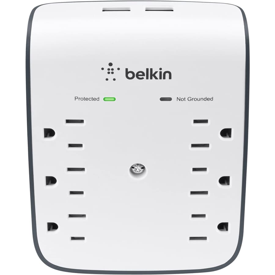 Belkin 6 Outlet Wall Surge Protector w/ 2 USB Ports for $24
